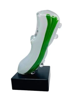 Glasprinsen - Fotboll sko - Vit sko med gröna ränder - Numrerad 1- 25 ex