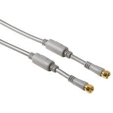 HAMA Kabel Antenn SAT 100dB Ferrit F-Plug Silver 1.5m