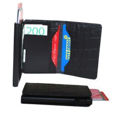 Plånbok med korthållare Safecard Kroko  Svart 2