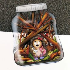 Klistermärke, 9,3 x 6,7 cm - Life in a jar, Hedgehog