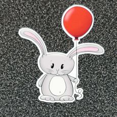 Klistermärke - Kanin med ballong
