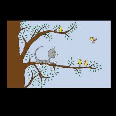 Stort kort - Katten i trädet