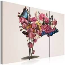 Tavla - Fjärilar, blommor och karneval