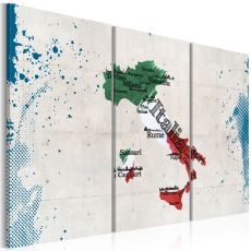 Tavla - Karta över Italien - triptyk