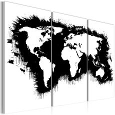 Tavla - Monochromatic världskarta - triptyken