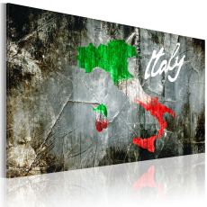 Tavla - Konstnärlig karta över Italien