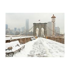 Fototapet - Snötäckt bro i New York