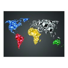 Fototapet - Map of the World - colorful solids