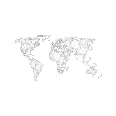 Fototapet - Map of the World - white solids