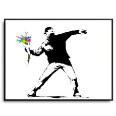 Poster - Flower power färg - Banksy (Gatukonst, Street-art)