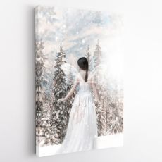 Premium Canvastavla - Winter Magic (Kvinna, Ängel)