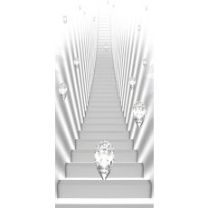 Dörrtapet - Photo wallpaper - White stairs and jewels I