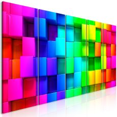 Tavla - Colourful Cubes (5 delar) Narrow