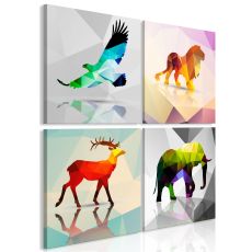 Tavla - Colourful Animals (4 delar)