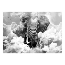 Fototapet - Elephant in the Clouds (Black and White)