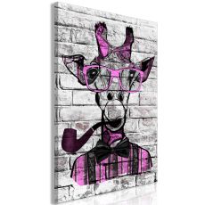 Tavla - Giraffe with Pipe Vertical Pink