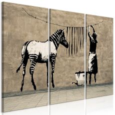 Tavla - Banksy: Washing Zebra on Concrete (3 delar)