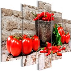 Tavla - Red Vegetables (5 delar) Brick Wide