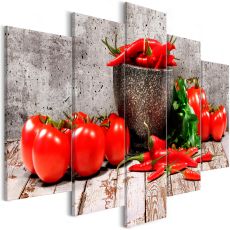 Tavla - Red Vegetables (5 delar) Concrete Wide