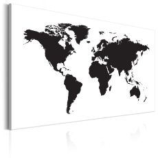 Tavla - World Map: Black and White Elegance