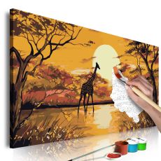 Måla din egen tavla - Giraffe at Sunset