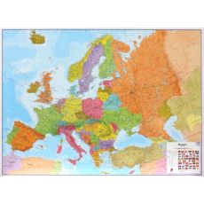 Europa väggkarta Maps International 1:4,3 milj POL 136x99cm med ram