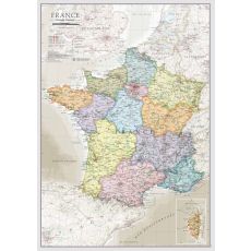 Frankrike Väggkarta Maps Int Classic Political