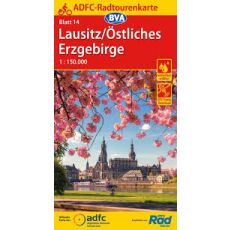 14 Cykelkarta Tyskland Lausitz-Östliches Erzgebirge 1:150.000