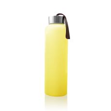 Vattenflaska i Glas med Silikonskydd 400 ml Bright Yellow