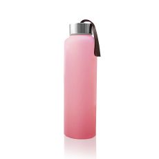 Vattenflaska i Glas med Silikonskydd 400 ml Rose Pink