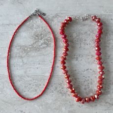 7EAST - Big Sparkling Halsband Röd