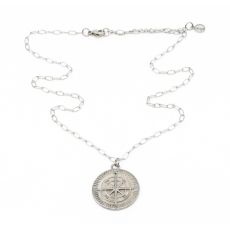 7EAST - Compass Halsband 45cm Silver