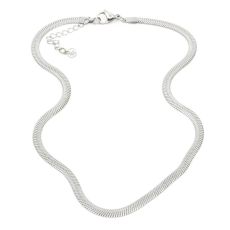 7EAST - Flat Snake Chain Halsband 42cm Silver
