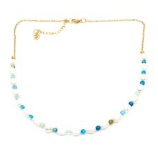 7EAST - Pearl Beads Halsband 42cm Blå