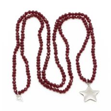 Y-YOGA - Silver Soft Star Halsband Röd