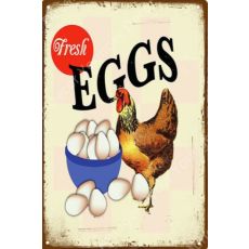 Plåtskylt Fresh Eggs