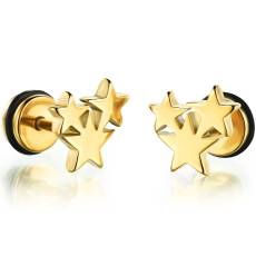 Örhänge "Gold Star" i Rostfritt stål med Guldplätering -Unisex