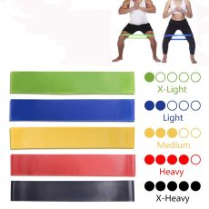Träningsband motståndsband 5-pack med instruktioner påse yoga
