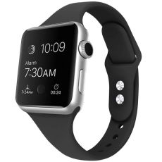 Smalt Apple Watch kompatibelt Armband Silikon SVART 38/40/41 mm