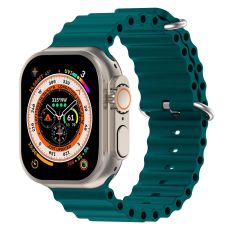 Apple Watch kompatibelt Wave Armband Silikon PETROL 42/44/45/49 mm