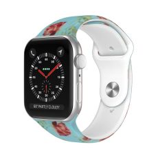 Apple Watch kompatibelt Armband Silikon MINT FLOWER  42/44/45 mm