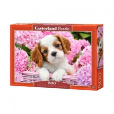 Pussel pup in pink flowers 500 bitar