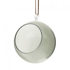 Glaskula 12 cm i diameter grå
