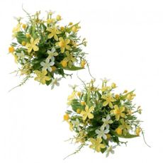 Ljusmanschetter 2-pack för kronljus med gula och vita blommor