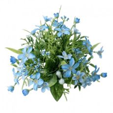 Ljusmanschett för kronljus med blåa blommor, innerdiameter 3 cm och ytterdiameter 16 cm
