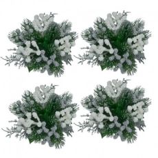 Ljusmanschetter 4-pack för kronljus i vitt, silver och grönt från swerox