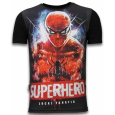 Superhero Spiderman Rhinestone - Herr T-Shirt Svart