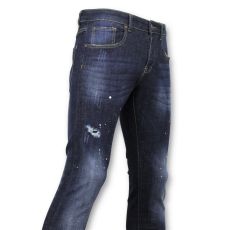 Grundläggande Pants Män - Jeans Med Färgfläckar - D - Blå
