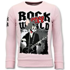 Pullover - Rock My World Cat - Pink