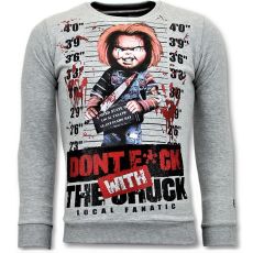Pullover - Bloody Chucky Angry Print - Grå
